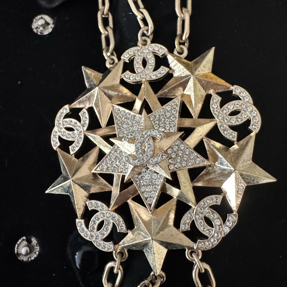 CHANEL Gold and Silver Starburst Necklace limited edition unique piece
